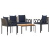 Ensemble de meubles d'extérieur 4 pcs Gris et bleu marine 621181621181