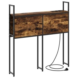 Headboard de Rangement avec Station de Charge Chêne fumé 621186621186