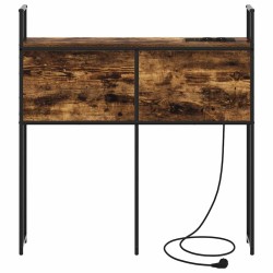 Headboard de Rangement avec Station de Charge Chêne fumé 621186621186