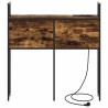 Headboard de Rangement avec Station de Charge Chêne fumé 621186621186