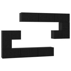 Ensemble meuble TV 10 pcs Chêne noir Bois d'ingénierie 621187621187