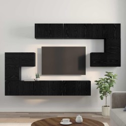 Ensemble meuble TV 10 pcs Chêne noir Bois d'ingénierie 621187621187