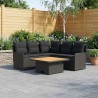Ensembles de meubles avec oreiller 4 pcs Noir Rotin PE 621188621188
