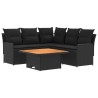Ensembles de meubles avec oreiller 4 pcs Noir Rotin PE 621188621188