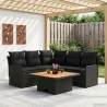 Ensembles de meubles avec oreiller 4 pcs Noir Rotin PE 621188621188