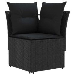 Ensembles de meubles avec oreiller 4 pcs Noir Rotin PE 621188621188
