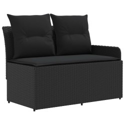 Ensembles de meubles avec oreiller 4 pcs Noir Rotin PE 621188621188