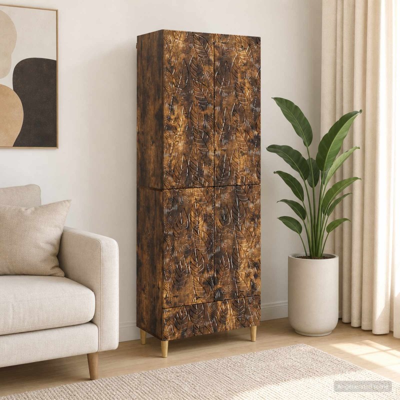 Ensemble de Meubles 2 pcs Chêne fumé Bois d'ingénierie 621190621190