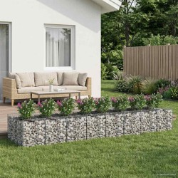 Lit surélevé gabion 3 pcs Argenté 621191621191