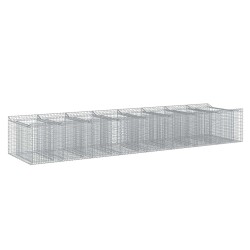 Lit surélevé gabion 3 pcs Argenté 621191621191
