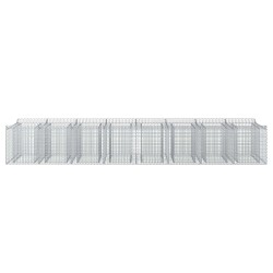 Lit surélevé gabion 3 pcs Argenté 621191621191