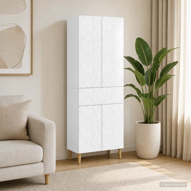Ensemble de Meubles 2 pcs Blanc brillant Bois d'ingénierie 621193621193