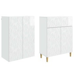 Ensemble de Meubles 2 pcs Blanc brillant Bois d'ingénierie 621193621193