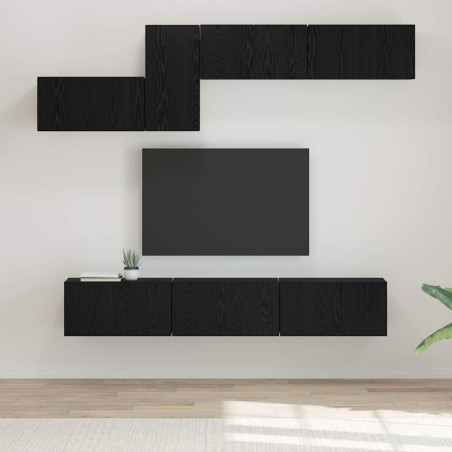 Ensemble meuble TV 7 pcs Chêne noir Bois d'ingénierie 621194621194