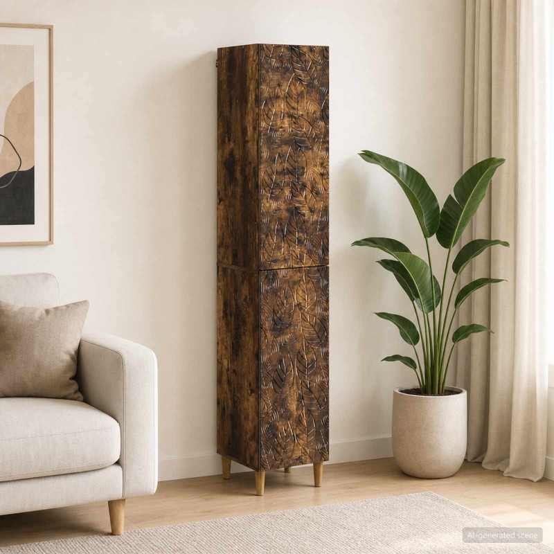 Ensemble de Meubles 2 pcs Chêne fumé Bois d'ingénierie 621196621196