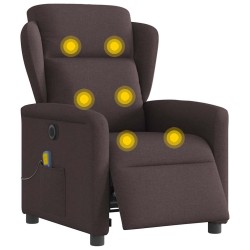 Fauteuil de massage inclinable électrique Marron foncé Tissu 621197621197