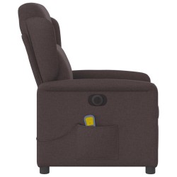 Fauteuil de massage inclinable électrique Marron foncé Tissu 621197621197