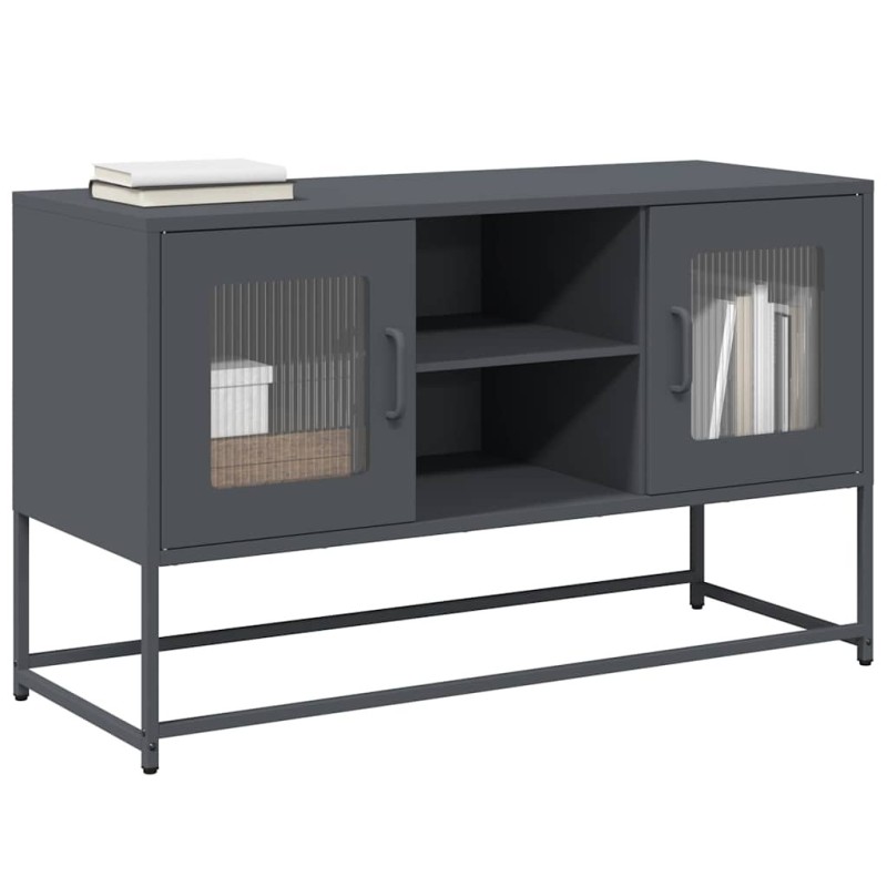 Meuble TV anthracite 100,5x39x60,5 cm acier 621198621198