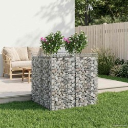 Lit surélevé gabion 2 pcs Argenté 621200621200