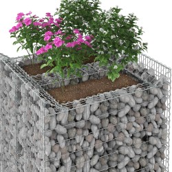 Lit surélevé gabion 2 pcs Argenté 621200621200