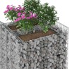 Lit surélevé gabion 2 pcs Argenté 621200621200