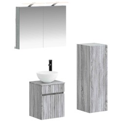 Ensemble de mobilier de salle de bain 4 pcs Sonoma gris 621201621201