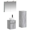 Ensemble de mobilier de salle de bain 4 pcs Sonoma gris 621201621201