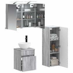 Ensemble de mobilier de salle de bain 4 pcs Sonoma gris 621201621201