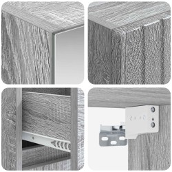 Ensemble de mobilier de salle de bain 4 pcs Sonoma gris 621201621201