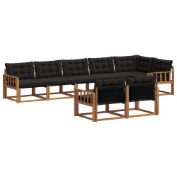 Ensemble de canapés d'extérieur 8 pcs Naturel et Noir 621202621202