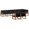 Ensemble de canapés d'extérieur 8 pcs Naturel et Noir 621202621202