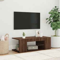 Meuble TV avec lumières LED Chêne marron 90x39x30 cm 621206621206
