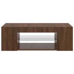 Meuble TV avec lumières LED Chêne marron 90x39x30 cm 621206621206