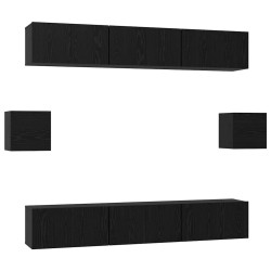 Ensemble meuble TV 8 pcs Chêne noir Bois d'ingénierie 621207621207
