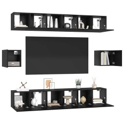 Ensemble meuble TV 8 pcs Chêne noir Bois d'ingénierie 621207621207