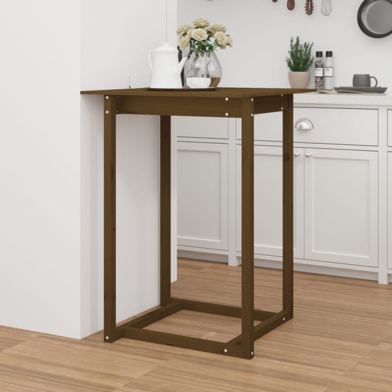 Table de bar Marron miel 80x80x110 cm Bois massif de pin 621208621208