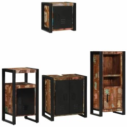 Ensemble de mobilier de salle de bain 4 pcs Bois Recyclé Solide 621210621210