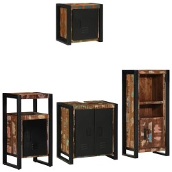 Ensemble de mobilier de salle de bain 4 pcs Bois Recyclé Solide 621210621210