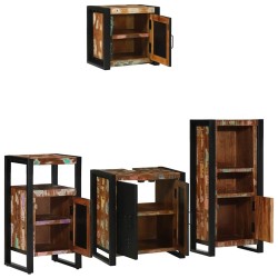 Ensemble de mobilier de salle de bain 4 pcs Bois Recyclé Solide 621210621210