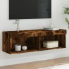 Meuble TV avec lumières LED chêne fumé 100x30x30 cm 621211621211