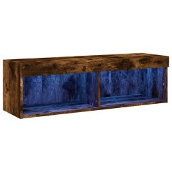 Meuble TV avec lumières LED chêne fumé 100x30x30 cm 621211621211