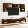 Meuble TV avec lumières LED chêne fumé 100x30x30 cm 621211621211