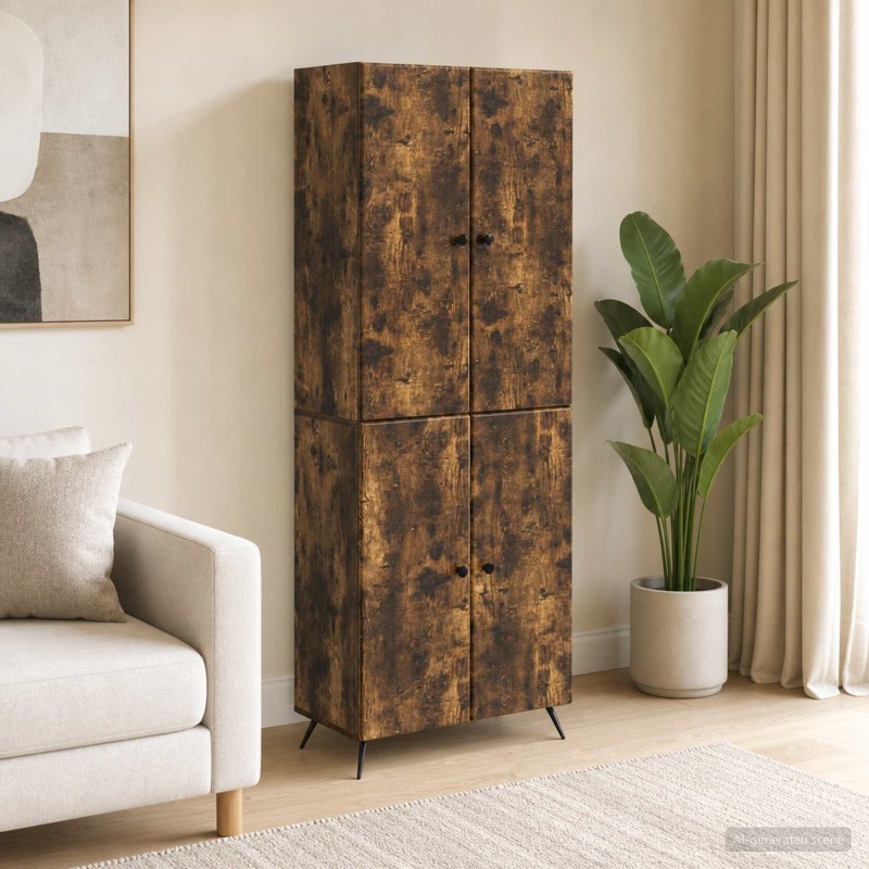 Ensemble de Meubles 2 pcs Chêne fumé Bois d'ingénierie 621212621212
