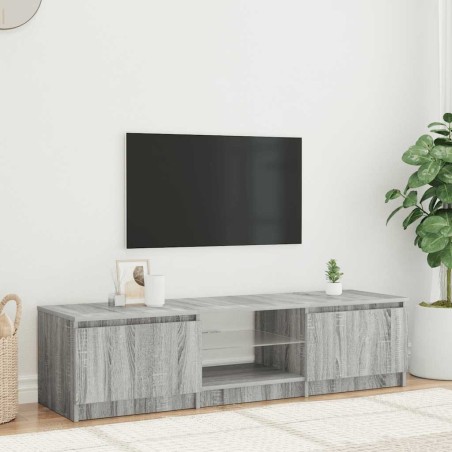 Meuble TV avec lumières LED Sonoma gris 140x40x36 cm 621216621216
