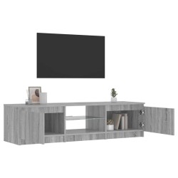 Meuble TV avec lumières LED Sonoma gris 140x40x36 cm 621216621216