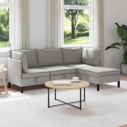 Ensemble de meubles pour le salon 4 pcs Gris clair Tissu 621218621218