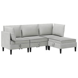 Ensemble de meubles pour le salon 4 pcs Gris clair Tissu 621218621218
