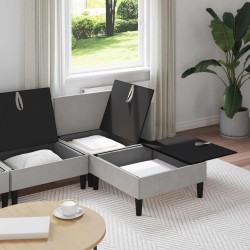 Ensemble de meubles pour le salon 4 pcs Gris clair Tissu 621218621218