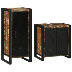 Ensemble de mobilier de salle de bain 2 pcs Bois massif recyclé 621219621219