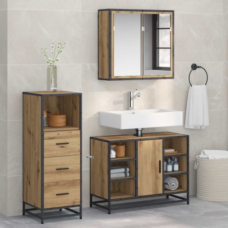 Ensemble de mobilier de salle de bain 3 pc Chêne artisanal 621220621220